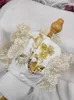 Dog Apparel Handmade Clothes Pet Supplies Bright Starlight Gold Lace Sequin Princess Dress Elegant Charming Party Focus Wedding