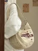Torby na ramię 2023 Letni płótno o wysokiej pojemności torby na ramię japońskie damskie haft haftowy torebka damska moda