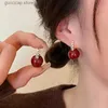 Charm Zircon Pearl Ear Buckle Commuter Enkla örhängen för kvinnor Fashion High Sense Red Drop Earring 2024 Guldguldpläteringsmycken Y240328