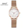 IBSO Brand Womens Watch Fashion Rose Gold Color Quartz Femme Mesh Band Giappone Movimento Relogio Feminino 240318