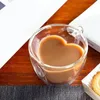 Mugs 80-250ml Couple Cups Heart Love Shaped Glass Mug Double Coffee Cup Drinking Tea Gift Milk Water Glasses Mu