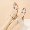 Sandals Gold silver low boots womens open shoelaces shiny summer sandals fashionable flash shoulder straps square foot pumps H240328