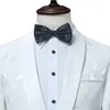 Mens White Floral One Butt Suits Party Wedding Groom Tuxedos Groomsmen 2 Piece Suit Jacket+Pants Manlig kostym Mariage Homme N21V#