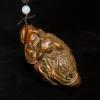 Sculptures Old Chinese boxwood hand carved animal fox Figure statue Netsuke decoration Gift collection Length 7.8 CM