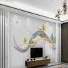 Wallpapers Milofi Personalizado Grande Papel de Parede Mural 3D Mão Desenhada Linhas Abstratas Tinta Paisagem Alce Fundo