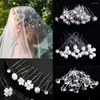 Fermagli per capelli Barrettes 20 pezzi Spilla da sposa a forma di U Barrette in metallo Clip Forcine per capelli Strass Perle Accessori donna Strumenti di design per acconciature Otwxc