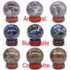 Pierres tombales 40mm pierres précieuses sphère cristaux de guérison décoration de la maison Reiki Wicca pierres naturelles boule minérale poli gemme Massage Globe cadeau