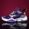 Sapatos de basquete moda roxo masculino 2024 treinamento de alta qualidade respirável cultura tênis