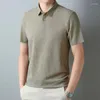 メンズポロスサマーメンポロシャツカジュアルジャクアードウィービングシームレス半袖Khaki Male Plusサイズ通気性スポーツシャツ3xl 4xl