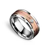 Eheringe Verkauf von 8-mm-Wolfram-Band für Paare, Rosévergoldung, gebürstete Oberfläche mit weißem Zirkonia-Stein, 6-13Weddin230M