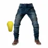 Motocykl Jeans Mężczyźni Mężczyzny Multi-Pockets Riding Spodnie z podkładkami kolanowymi swobodnymi dżinsowymi spodniami Solid Fi Mander Spant Biker Nowy 09K6#