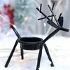 Candle Holders Metal Reindeer Black Iron Tealight-Holders For Christmas Dining Table Decoration Easy To Use