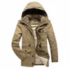 Heren Winter Nieuwe Jassen Casual Dikker Fleece Gevoerde Jas Parka Capuchon Warm Outdoor Cargo Uitloper Windjack Jas k7Y0 #