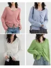 Chic Ven Women Cardigan New Multicolor Optial Sticked Thin Female Tops LG Sleeve Jumpers Ladies Outterwear Spring Autumn 2023 31ry#