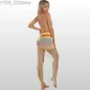 Röcke Skorts 2023 Neue Häkeln Gestrickte Strand Kleid Sexy Frauen Crop Top + Lange Quaste Bikini Bademode Cover Up Robe de Plage 2 teile/satz yq240328