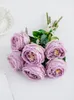 Vases Purple Rose Artificial/Fake Flower Dining Table And Tea In Living Room Decorative Ornaments Moist Feeling Bionic