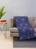 Filtar Sashiko Star Flower Mönster Navy Kasta filt Juldekoration för soffa Summer Beddings Picknick Beautifuls