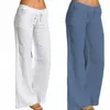 2023 calças novas mulheres soltas cintura alta cott linho harem calças sólidas mulheres verão outono fi calças casuais feminino gympants x2GK #