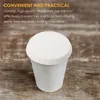 Disposable Cups Straws 100 Paper Cup Cover Lids Recycled Drinking Decorative Coffee Covers For Cafe El KTV Bars White 75mm