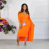 Work Dresses SKMY Autumn Clothes Solid Color Long Sleeve Cardigan Coat And Spaghetti Strap Midi Dress 2 Piece Sets Women Outfit