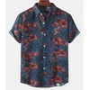 Men's Casual Shirts Summer Party Floral Shirt For Men 3d Printed Hawaiian Man Clothing Short Sleeve Tops Streetwear Camisas Casuais Loose