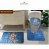 Matten 3 -stuk toiletzitting Cover voet mat set skelet meisje badkamer accessoires tapijtmat kit absorberende niet -slip decoratie tocador