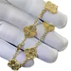 Bracelet de trèfle à quatre feuilles de vendeur chaud de créateur avec bijoux de placage en or rose 18k avec logo