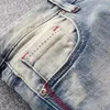 newly Designer Fi Men Jeans Retro Light Gray Blue Elastic Slim Ripped Jeans Men Patchwork Vintage Casual Denim Pants Hombre c6ZP#