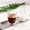 Vinglas med dubbla skikt glas kaffemugg te cup värmebeständig mjölk