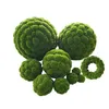 Decorative Flowers Artificial Fake Moss Sphere Green Plants Grass Eternal Life Mini Landscape Crafts For Garden Decoration Straw Mattress