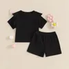 Clothing Sets Born Toddler Baby Girl Summer Clothes Knit Ribbed Ruffle Shirt Shorts Casual Outfits 0 3 6 9 12 18 Months 2T