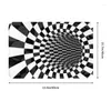 Carpets Black White Abstract Swirl Trap Floor Door Bathroom Mat Anti-Slip Indoor Geometric Optical 3D Vortex Doormat Entrance Rug Carpet