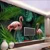 Bakgrundsbilder milofi handmålad tropisk regnskog flamingo bakgrund vägg stor väggmålning tapeter