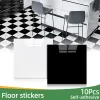 Klistermärken 10st PVC Imitation Marble Floor Stickers Selfadhesive Wall Stickers Waterproof Indoor Decoration Decals 30*30cm Black/White
