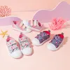 Scarpe da bambino in tela per bambini da corsa di colore rosa per neonati, ragazze, scarpe da ginnastica per bambini, protezione per i piedi, scarpe casual 24pf #