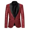 1 pc Men Fi Requintado Lantejoulas Persalizado Terno Casaco Stage Performance Light Luxo All-Match Multicolor Suit Top m3GE #