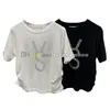 Sparking Rhinestone T Shirts Short Sleeve T Shirt Women Designer Knitted Top Solid Color Tees