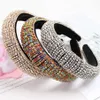 Rainbow Rhinestone Padded Headbands For Women Girls Luxury Thick Full Diamond Sponge Hairbands Women Crystal Hair Accessories CX20254S