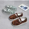 Casual Shoes 2024 Women Sneakers Canvas Solid Leopard Breathable Woman Flats Spring Lace Up Round Toe Flat