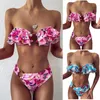 Women's Swimwear Fashion Womens Solid Color Bikini Push-Up Pad Swimsuit Beachwear Set Board Shorts For Women