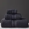 Toalha Novos Conjuntos de Banho de Algodão Egípcio Cor Sólida Engrossar Toalhas de Banheiro Conjunto Macio Confortável Entrega Home Jardim Têxteis Dhwzj