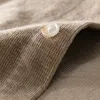 Fi 2024 Мужские весенне-осенние повседневные рубашки свободного покроя с отложным воротником в стиле ретро вельветовая рубашка с рукавами LG T82a #