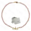 Collana di perle Saturno Perline Ciondolo Moda Donna Collana di diamanti Coppia regalo di gioielli Con scatola di imballaggio2299