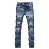Jeans da uomo New Fi Maschio Casual Biker Jeans Slim Moto Dritto Stampato Denim Pantaloni Vita Lg Pantaloni di grandi dimensioni R8V4 #