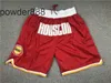 Homme sport loisirs basket calcio badminton rugby Rocket Team Pantaloni con tasca con cerniera completamente ricamati Pantaloncini da basket