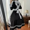 artı beden lolita dr anime cosplay okul kızı hizmetçi üniforma goth lolita siyah beyaz ortaçağ dr lg kılıf apr kıyafetler 75ey#