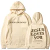 Jésus t'aime surdimensionné graphique sweat à capuche hommes/femmes Hip Hop Vintage sweats à capuche hauts pull pour hommes/femmes haut tendance Q5G6 #