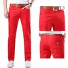 Printemps Automne Hommes Rouge Stretch Regular Fit Jeans Style Classique Busin Casual Cott Slim Pantalon Denim Pantalon Homme Marque F6Qt #
