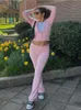 Tossy Knit Fi 2 Stück-Set Hosen Hoodie Trainingsanzug Frauen Crop Top Strickwaren und Frauen Hosen Sets weibliche Hosen Outfits Z1vr #