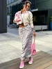 Veste de baseball à imprimé mode court-circuit étiré cardican manteau street streetwear y2k hip hop femelle en gros 240321